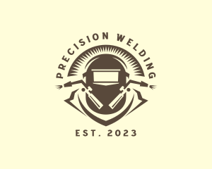 Hipster Welding Machinist logo design