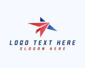 Transport - Origami Plane Star logo design