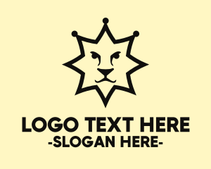 Gold Lion - Sheriff Star Lion logo design