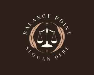 Legal Feather Scale logo design