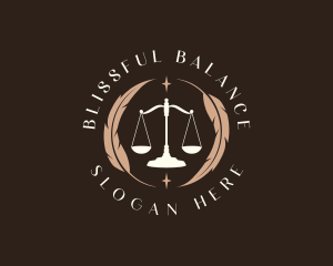 Legal Feather Scale logo design