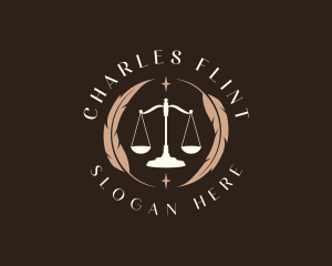 Justice - Legal Feather Scale logo design