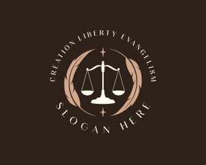 Legal Feather Scale logo design