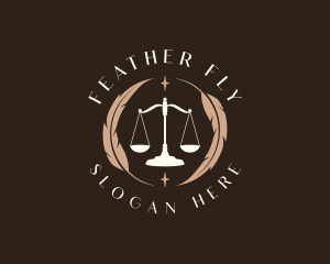 Legal Feather Scale logo design