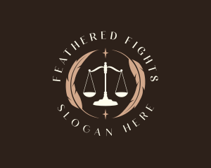 Legal Feather Scale logo design