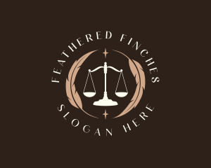 Legal Feather Scale logo design