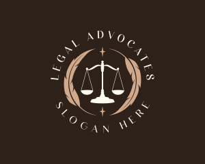 Legal Feather Scale logo design