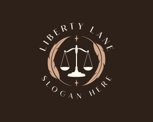 Legal Feather Scale logo design