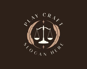 Legal Feather Scale logo design