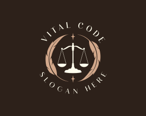 Constitution - Legal Feather Scale logo design