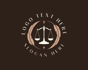 Legal Feather Scale logo design