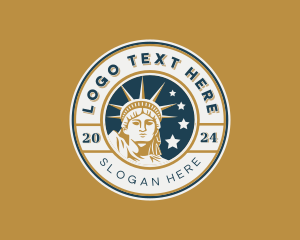 Landmark - America Liberty Statue logo design