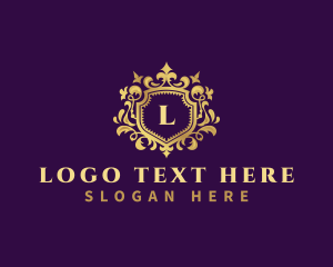 Fleur De Lis - Luxury Royalty Shield logo design