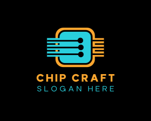 Circuit Data Chip logo design