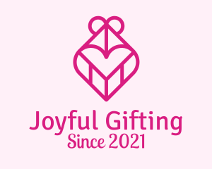 Gift - Pink Heart Gift logo design
