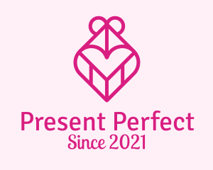 Gift - Pink Heart Gift logo design
