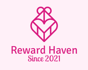 Rewards - Pink Heart Gift logo design
