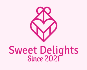 Pink Heart Gift logo design