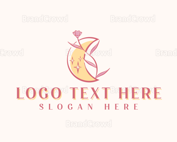 Floral Moon Beauty Logo