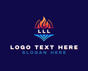 Heating - Cooling Heating Thermal logo design