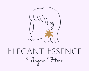 Woman Star Earring  logo design