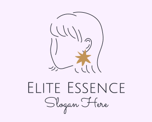 Girlfriend - Woman Star Earring logo design