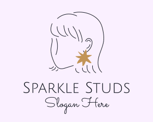 Woman Star Earring  logo design