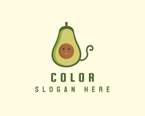 Cute Avocado Fruit Logo
