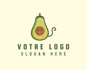 Farm Market - Cute Avocado Fruit logo design