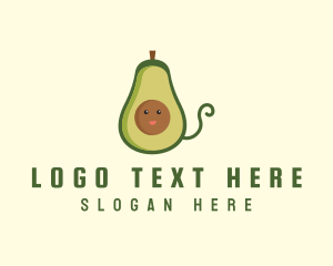 Farm Market - Cute Avocado Fruit logo design
