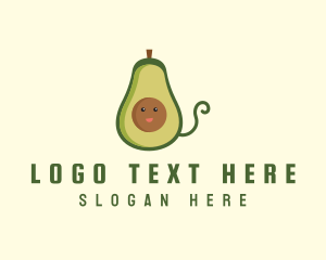 Cute Avocado Fruit Logo