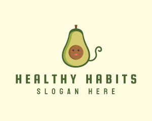 Cute Avocado Fruit logo design