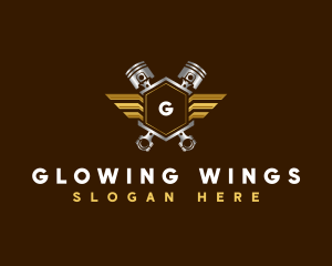 Wing Piston Engine logo design