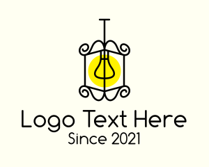 Line Art - Vintage Ornate Lamp logo design