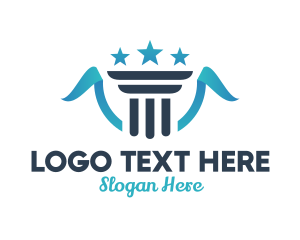 Star - Pillar Star Ribbon logo design