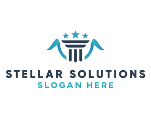 Star - Pillar Star Ribbon logo design