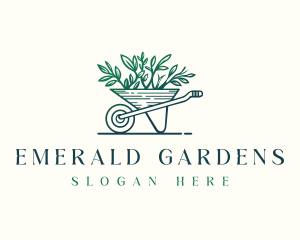 Garden Wheelbarrow Landscaping logo design