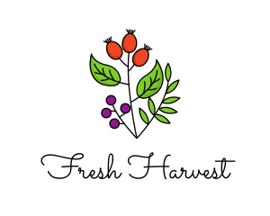 Farm To Table - Elegant Herb Restaurant Produce logo design