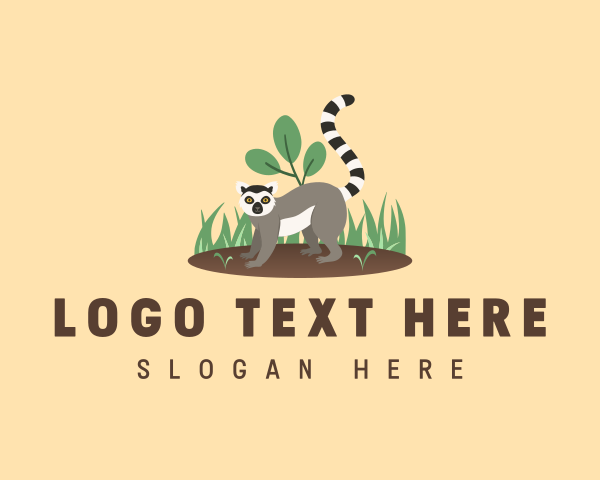 Lemur - Madagascar Lemur Animal logo design