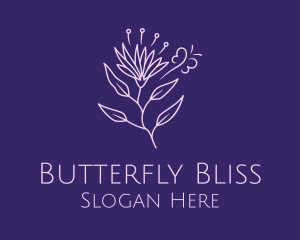 Butterfly - Butterfly Daisy Flower logo design