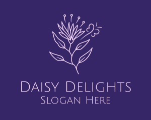 Daisy - Butterfly Daisy Flower logo design