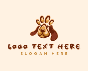 Dog Collar - Dog Paw Pet logo design