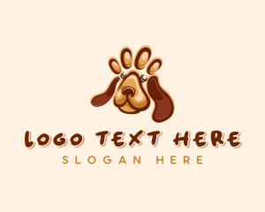 Leash - Dog Paw Pet logo design