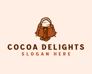 Molten Chocolate Cake Dessert logo design