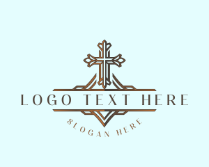 Pray - Christian Chapel Cross logo design