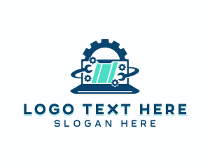 Cog - Laptop Programming Tech logo design