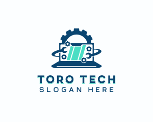 Laptop Programming Tech logo design