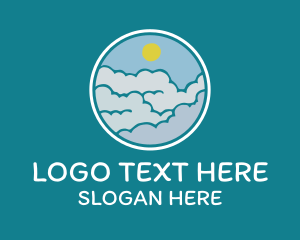 Heavenly - Cloudy Sky Badge logo design