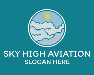 Cloudy Sky Badge logo design