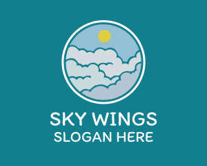 Cloudy Sky Badge logo design